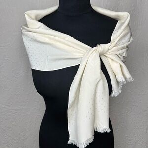 Ralph Lauren Monogram Cream Scarf